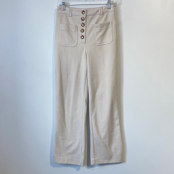 House of Harlow Elegant Cream High-Waisted corduroy Pants size 4 - Picture 2 of 13